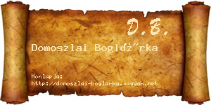 Domoszlai Boglárka névjegykártya