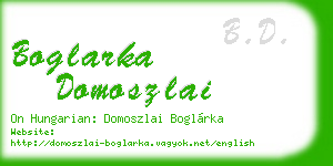 boglarka domoszlai business card